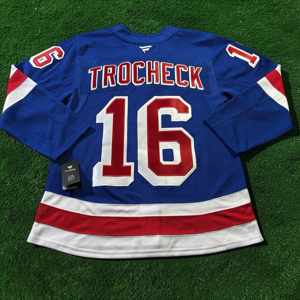 NWT New York Rangers Vincent Trocheck Fanatics Premium Hockey‎ Jersey Size 50